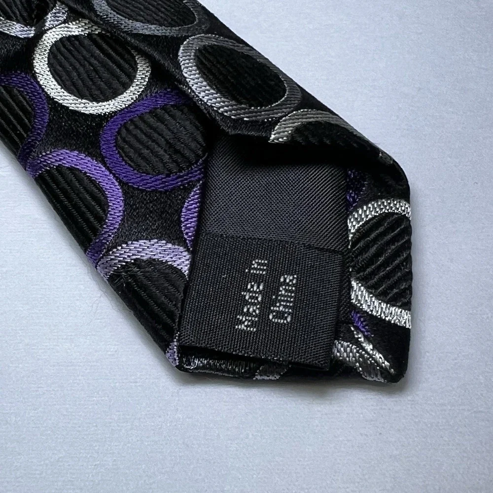 MICHAEL KORS Men's 100% Polyester Tie Purple Geometric‎ ~ NEW MSRP: $69.50
